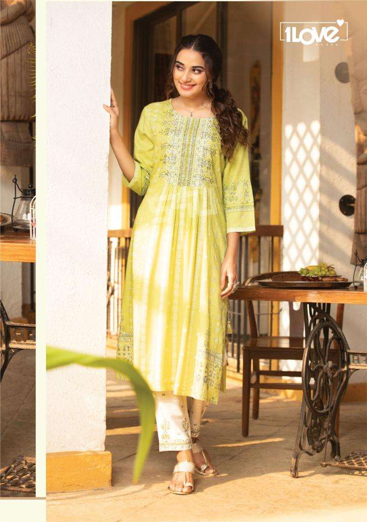 INDI CHIC VOL-2 BY 1 LOVE 201 TO 207 SERIES DESIGNER STYLISH FANCY COLORFUL BEAUTIFUL PARTY WEAR & ETHNIC WEAR COLLECTION RAYON SLUB KURTIS WITH BOTTOM AT WHOLESALE PRICE