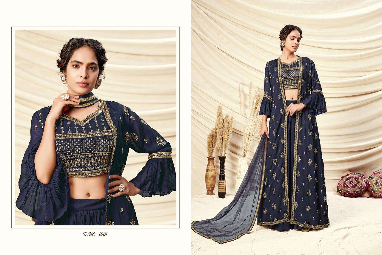 SANAAZ VOL-3 BY RANI TRENDZ 1580 TO 1583 SERIES BEAUTIFUL SUITS STYLISH FANCY COLORFUL PARTY WEAR & OCCASIONAL WEAR REAL GEORGETTE LEHENGAS AT WHOLESALE PRICE