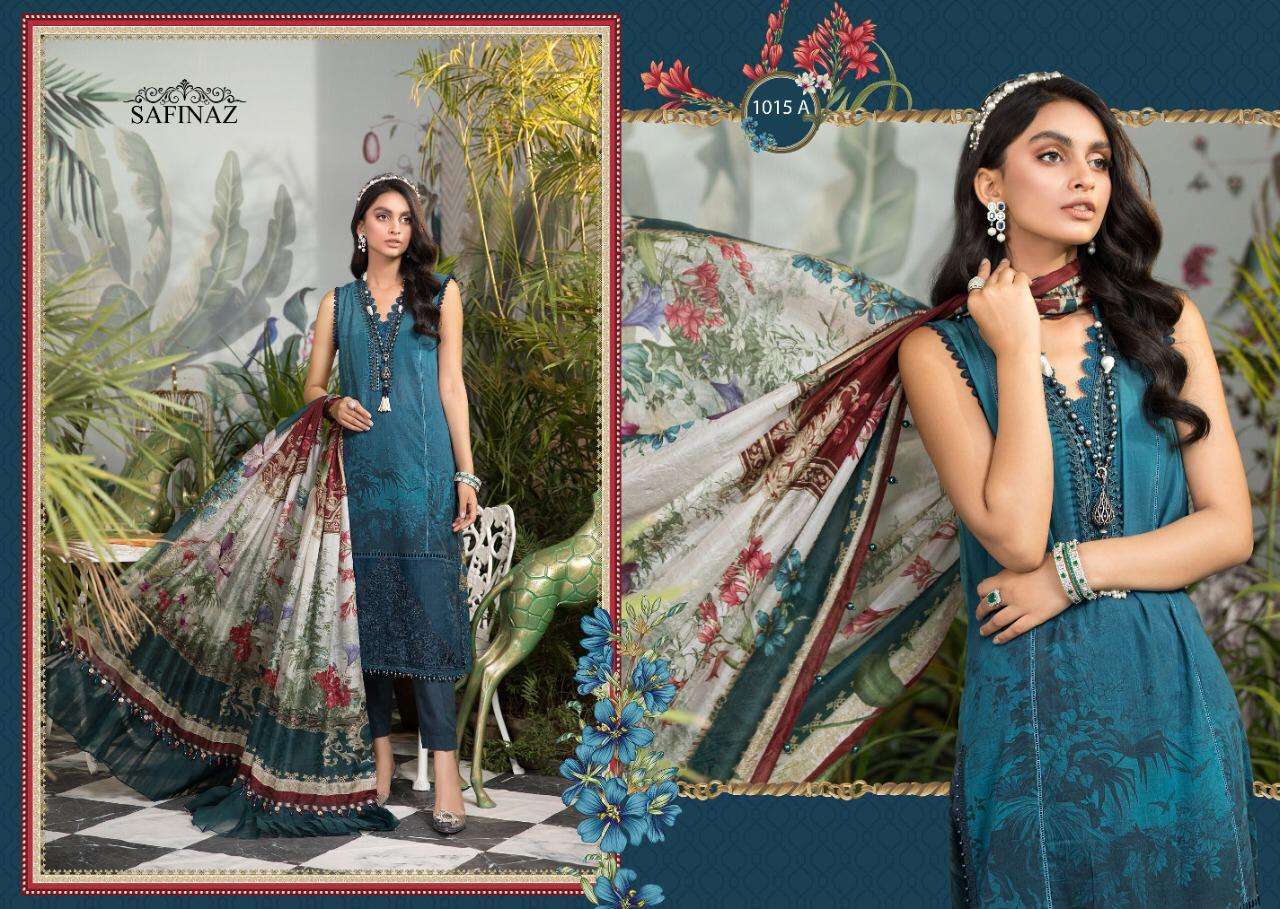 MARIA.B. VOL-4 BY SAFINAZ 1013-A TO 1015-B SERIES PAKISTANI WEAR COLLECTION BEAUTIFUL STYLISH FANCY COLORFUL PARTY WEAR & OCCASIONAL WEAR PURE CAMBRIC COTTON PRINT WITH EMBROIDERED DRESSES AT WHOLESALE PRICE