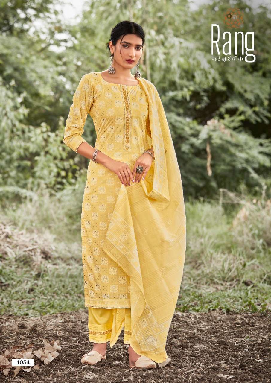 ATRANGI BY RANG 1051 TO 1054 SERIES BEAUTIFUL SUITS COLORFUL STYLISH FANCY CASUAL WEAR & ETHNIC WEAR PURE COTTON WITH WORK DRESSES AT WHOLESALE PRICE
