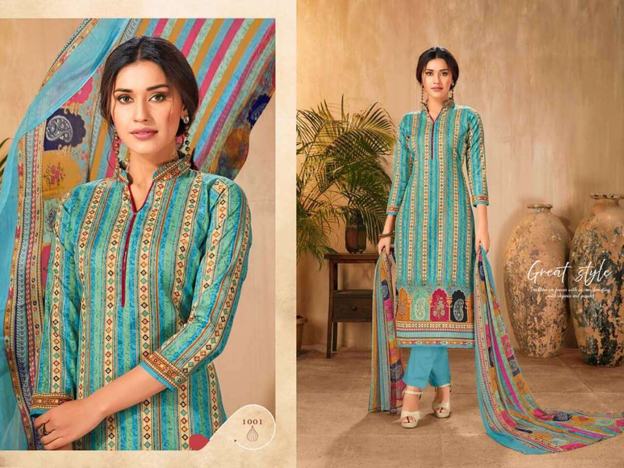 NOOR BY A SERIES 1001 TO 1008 SERIES BEAUTIFUL SUITS COLORFUL STYLISH FANCY CASUAL WEAR & ETHNIC WEAR PURE CAMBRIC DIGITAL PRINT DRESSES AT WHOLESALE PRICE