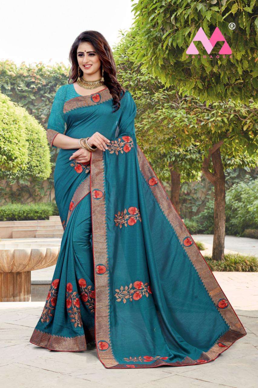 MANOHAR BY VAIRAGEE 101 TO 106 SERIES INDIAN TRADITIONAL WEAR COLLECTION BEAUTIFUL STYLISH FANCY COLORFUL PARTY WEAR & OCCASIONAL WEAR VICHITRA SILK SAREES AT WHOLESALE PRICE
