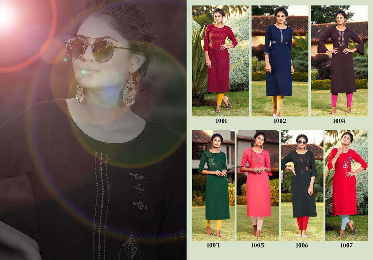 LIFE STYLE BY SHUBH NX 1001 TO 1007 SERIES DESIGNER STYLISH FANCY COLORFUL BEAUTIFUL PARTY WEAR & ETHNIC WEAR COLLECTION RAYON EMBROIDERY KURTIS AT WHOLESALE PRICE