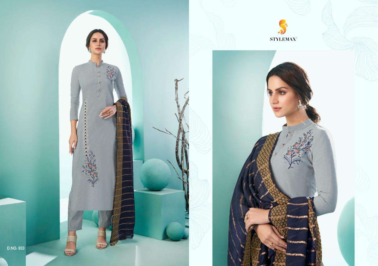 ANUPAMA VOL-1 BY STYLEMAX 931 TO 935 SERIES BEAUTIFUL SUITS COLORFUL STYLISH FANCY CASUAL WEAR & ETHNIC WEAR COTTON EMBROIDERED DRESSES AT WHOLESALE PRICE