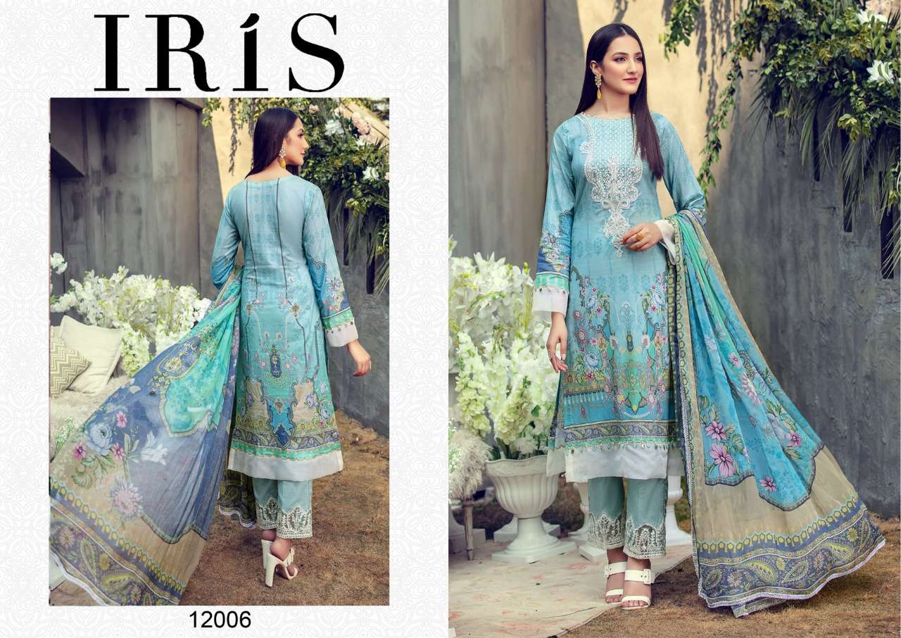 Iris Vol-12 By Fashid Wholesale 12001 To 12010 Series Beautiful Suits Stylish Fancy Colorful Party Wear & Ethnic Wear Cotton Printed Dresses At Wholesale Price
