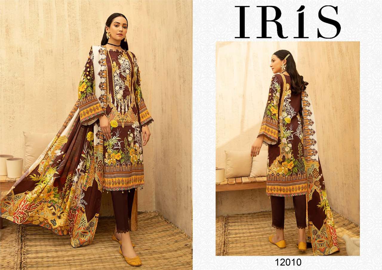 Iris Vol-12 By Fashid Wholesale 12001 To 12010 Series Beautiful Suits Stylish Fancy Colorful Party Wear & Ethnic Wear Cotton Printed Dresses At Wholesale Price