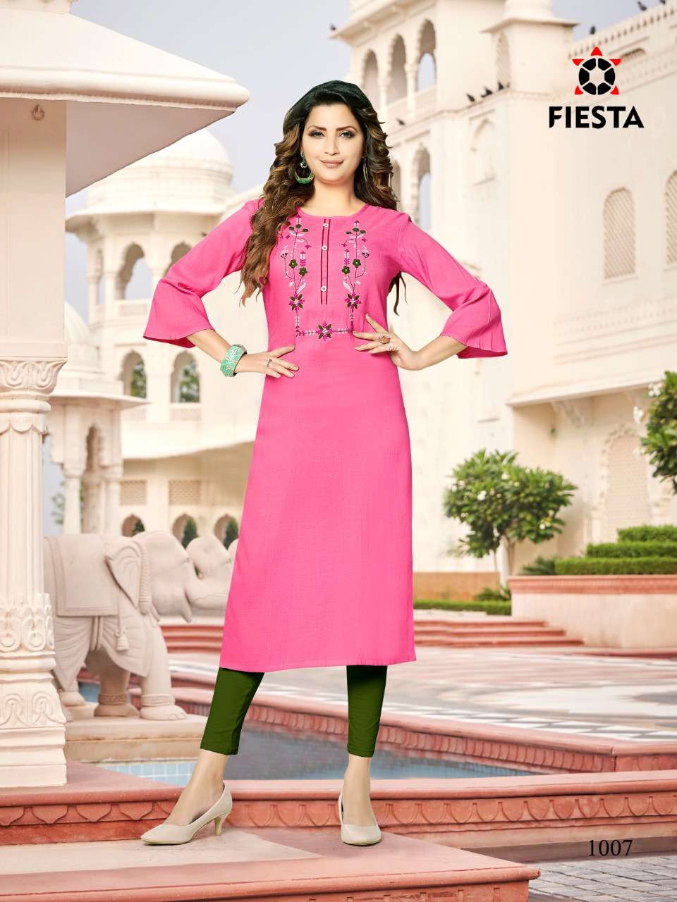 PINK CITY BY FIESTA 1001 TO 1008 SERIES DESIGNER STYLISH FANCY COLORFUL BEAUTIFUL PARTY WEAR & ETHNIC WEAR COLLECTION RAYON SLUB KURTIS AT WHOLESALE PRICE