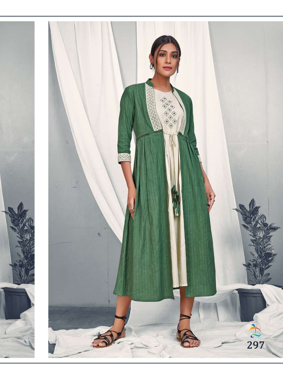 MAPLE BY DOVI FASHION 295 TO 298 SERIES DESIGNER STYLISH FANCY COLORFUL BEAUTIFUL PARTY WEAR & ETHNIC WEAR COLLECTION RAYON/COTTON KURTIS WITH JACKETS AT WHOLESALE PRICE