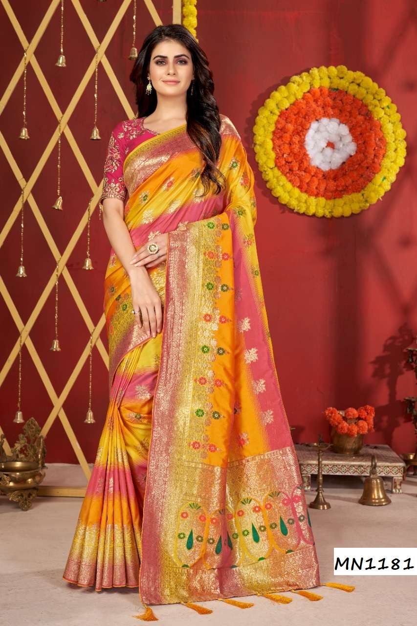 ROOHI VOL-8 HIT DESIGNS BY MANOHARI INDIAN TRADITIONAL WEAR COLLECTION BEAUTIFUL STYLISH FANCY COLORFUL PARTY WEAR & OCCASIONAL WEAR BANARASI SILK SAREES AT WHOLESALE PRICE