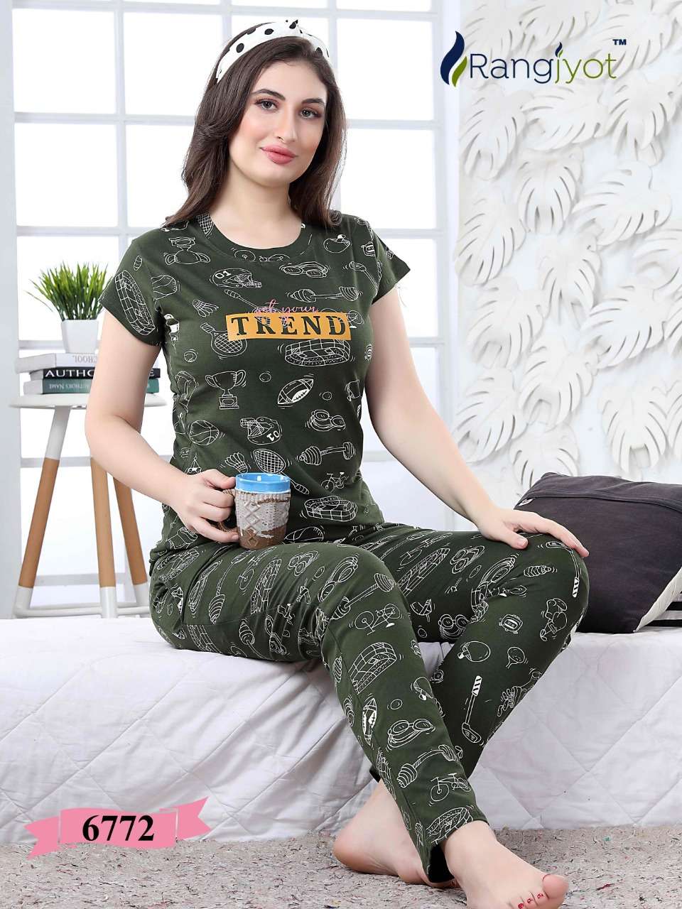 NIGHT DRESS VOL-1 BY RANGHYOT FASHION 6771 TO 6778 SERIES BEAUTIFUL STYLISH FANCY COLORFUL CASUAL WEAR & ETHNIC WEAR COTTON HOSIERY NIGHT SUITS AT WHOLESALE PRICE