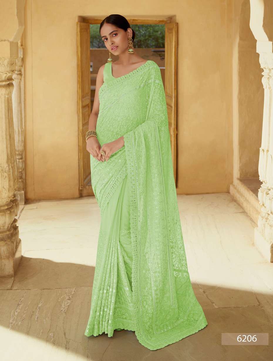 SWARNA BY ARYA DESIGNS 6201 TO 6216 SERIES INDIAN TRADITIONAL WEAR COLLECTION BEAUTIFUL STYLISH FANCY COLORFUL PARTY WEAR & OCCASIONAL WEAR SOFT NET/GEORGETTE SAREES AT WHOLESALE PRICE