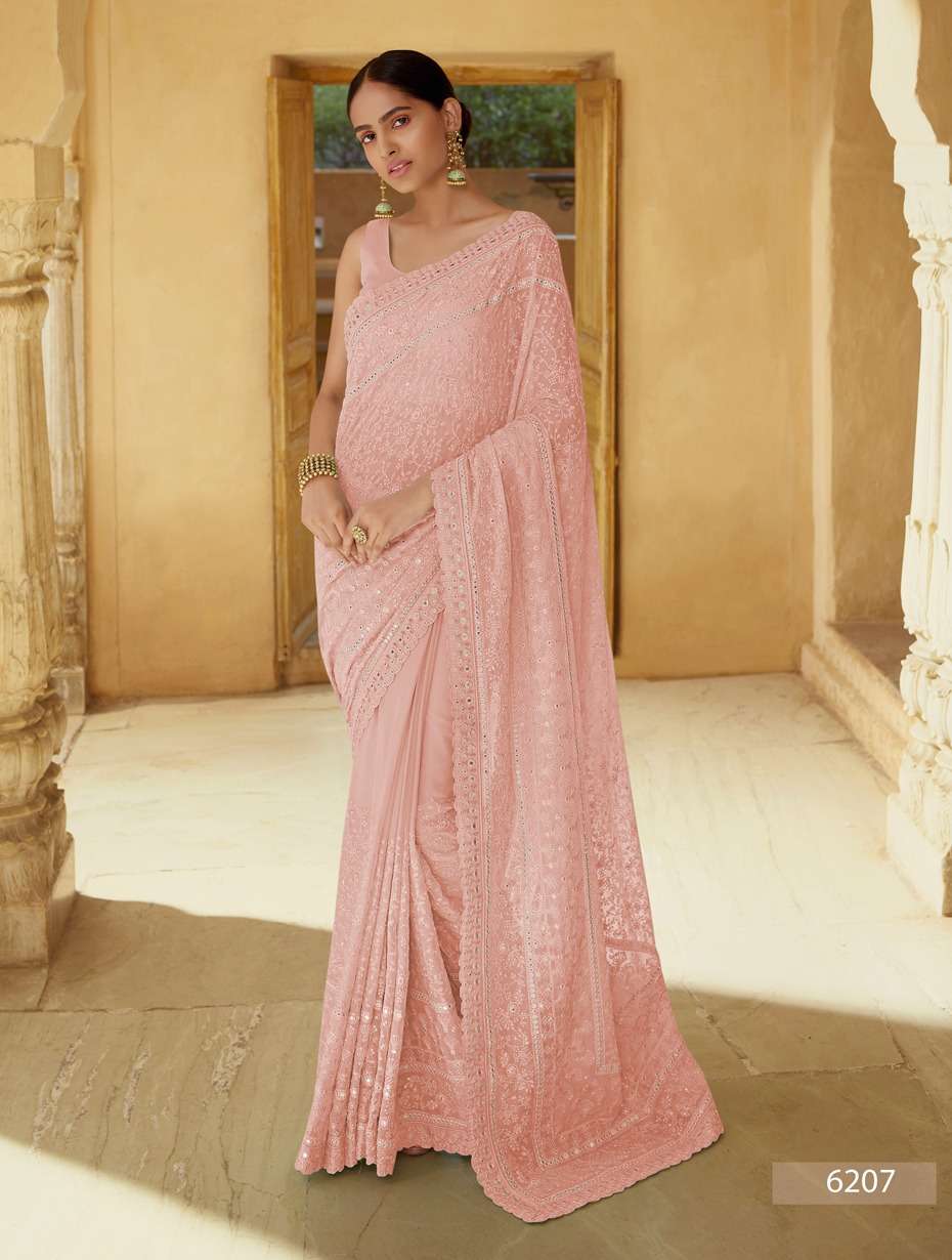SWARNA BY ARYA DESIGNS 6201 TO 6216 SERIES INDIAN TRADITIONAL WEAR COLLECTION BEAUTIFUL STYLISH FANCY COLORFUL PARTY WEAR & OCCASIONAL WEAR SOFT NET/GEORGETTE SAREES AT WHOLESALE PRICE