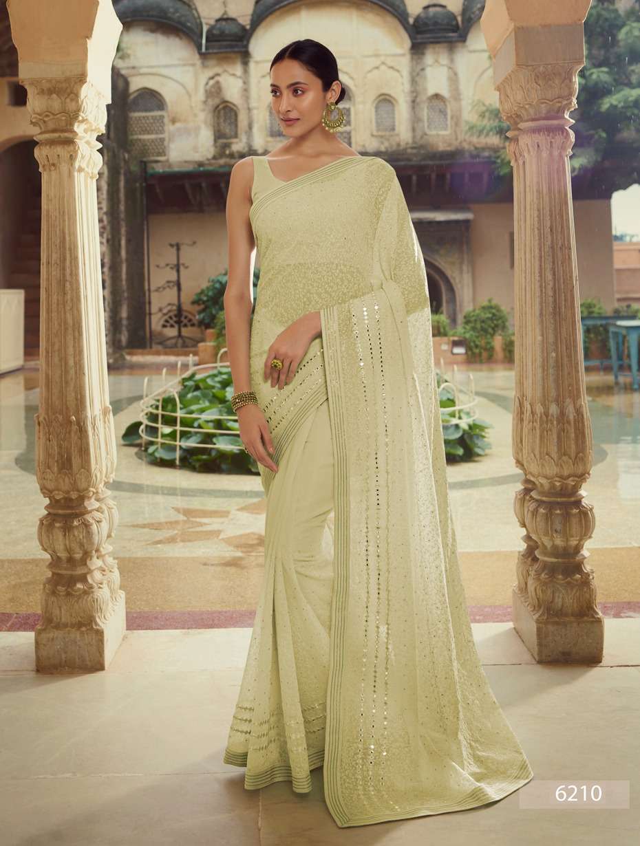 SWARNA BY ARYA DESIGNS 6201 TO 6216 SERIES INDIAN TRADITIONAL WEAR COLLECTION BEAUTIFUL STYLISH FANCY COLORFUL PARTY WEAR & OCCASIONAL WEAR SOFT NET/GEORGETTE SAREES AT WHOLESALE PRICE