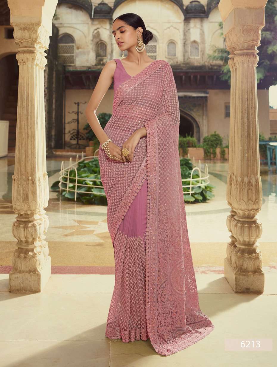 SWARNA BY ARYA DESIGNS 6201 TO 6216 SERIES INDIAN TRADITIONAL WEAR COLLECTION BEAUTIFUL STYLISH FANCY COLORFUL PARTY WEAR & OCCASIONAL WEAR SOFT NET/GEORGETTE SAREES AT WHOLESALE PRICE
