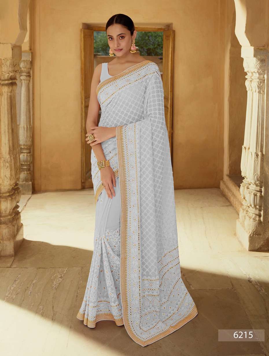 SWARNA BY ARYA DESIGNS 6201 TO 6216 SERIES INDIAN TRADITIONAL WEAR COLLECTION BEAUTIFUL STYLISH FANCY COLORFUL PARTY WEAR & OCCASIONAL WEAR SOFT NET/GEORGETTE SAREES AT WHOLESALE PRICE