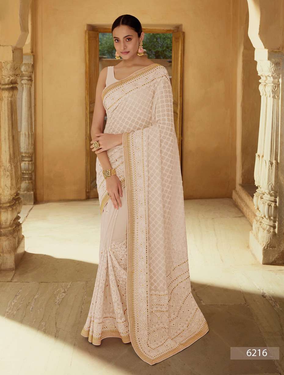 SWARNA BY ARYA DESIGNS 6201 TO 6216 SERIES INDIAN TRADITIONAL WEAR COLLECTION BEAUTIFUL STYLISH FANCY COLORFUL PARTY WEAR & OCCASIONAL WEAR SOFT NET/GEORGETTE SAREES AT WHOLESALE PRICE