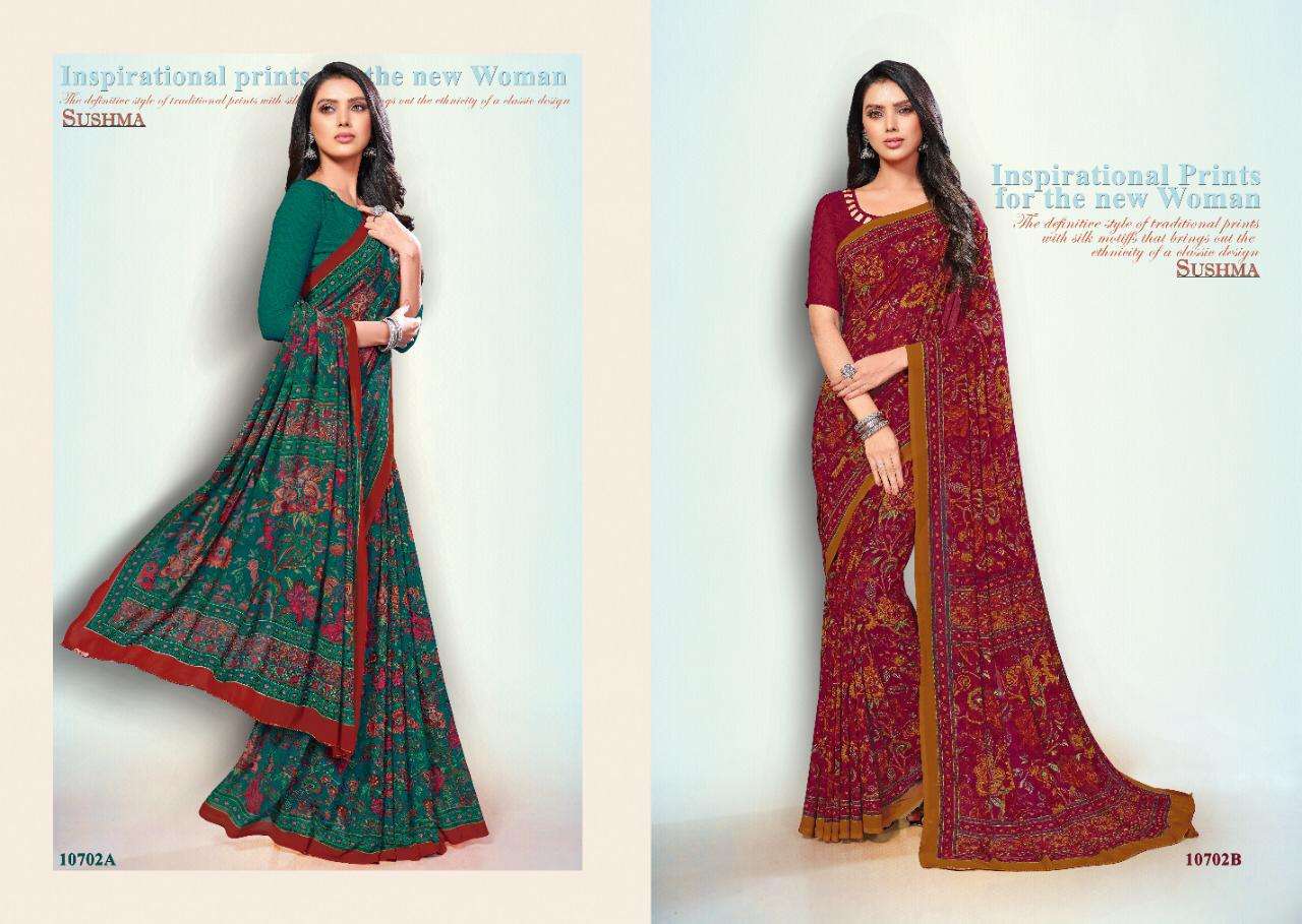TRADITIONS BY SUSHMA 10701-A TO 10710-B SERIES INDIAN TRADITIONAL WEAR COLLECTION BEAUTIFUL STYLISH FANCY COLORFUL PARTY WEAR & OCCASIONAL WEAR FANCY SAREES AT WHOLESALE PRICE
