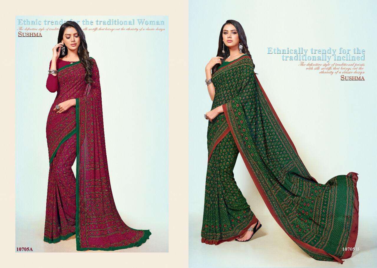 TRADITIONS BY SUSHMA 10701-A TO 10710-B SERIES INDIAN TRADITIONAL WEAR COLLECTION BEAUTIFUL STYLISH FANCY COLORFUL PARTY WEAR & OCCASIONAL WEAR FANCY SAREES AT WHOLESALE PRICE