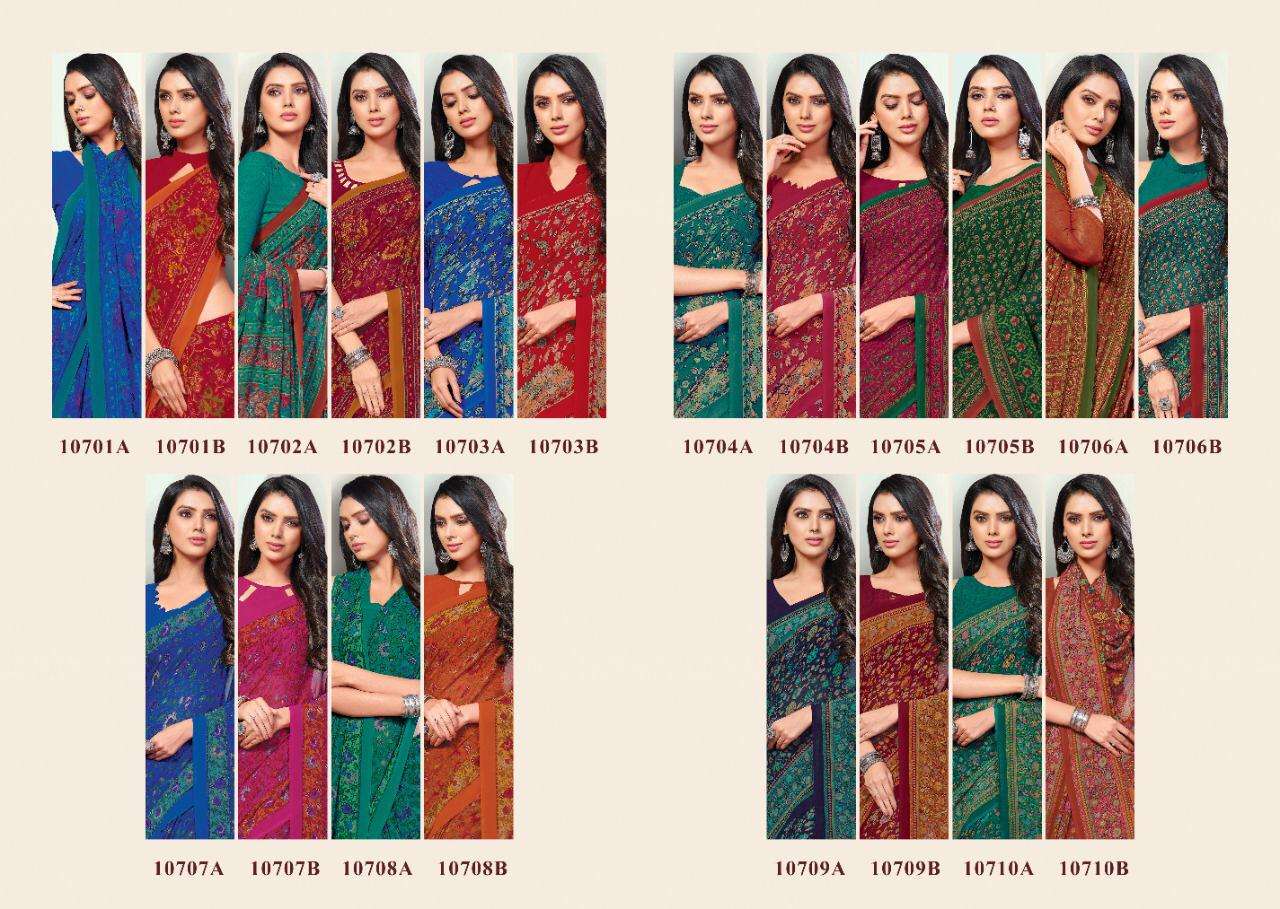 TRADITIONS BY SUSHMA 10701-A TO 10710-B SERIES INDIAN TRADITIONAL WEAR COLLECTION BEAUTIFUL STYLISH FANCY COLORFUL PARTY WEAR & OCCASIONAL WEAR FANCY SAREES AT WHOLESALE PRICE