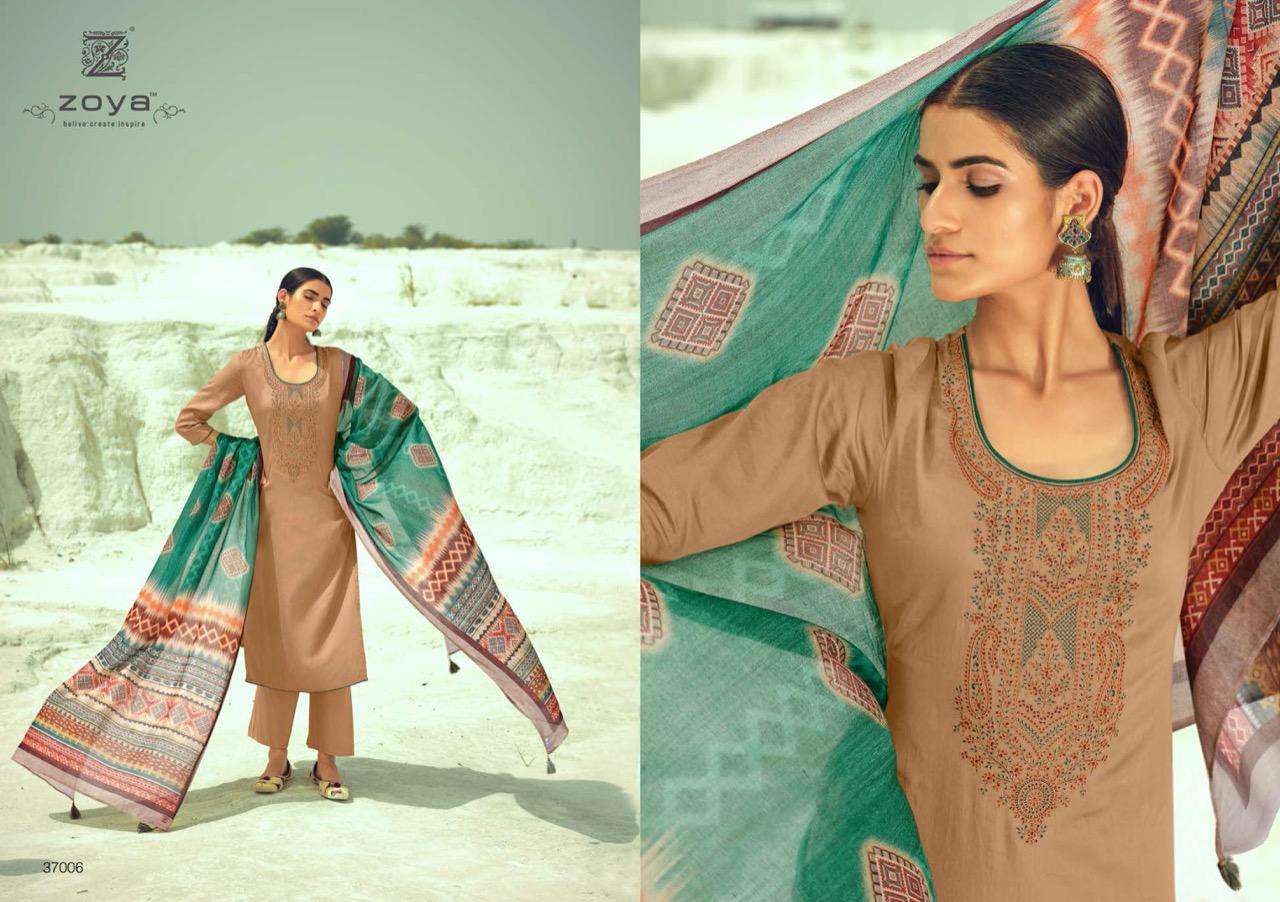 AMIRA BY ZOYA 37001 TO 37009 SERIES BEAUTIFUL SUITS COLORFUL STYLISH FANCY CASUAL WEAR & ETHNIC WEAR COTTON SATIN EMBROIDERED DRESSES AT WHOLESALE PRICE