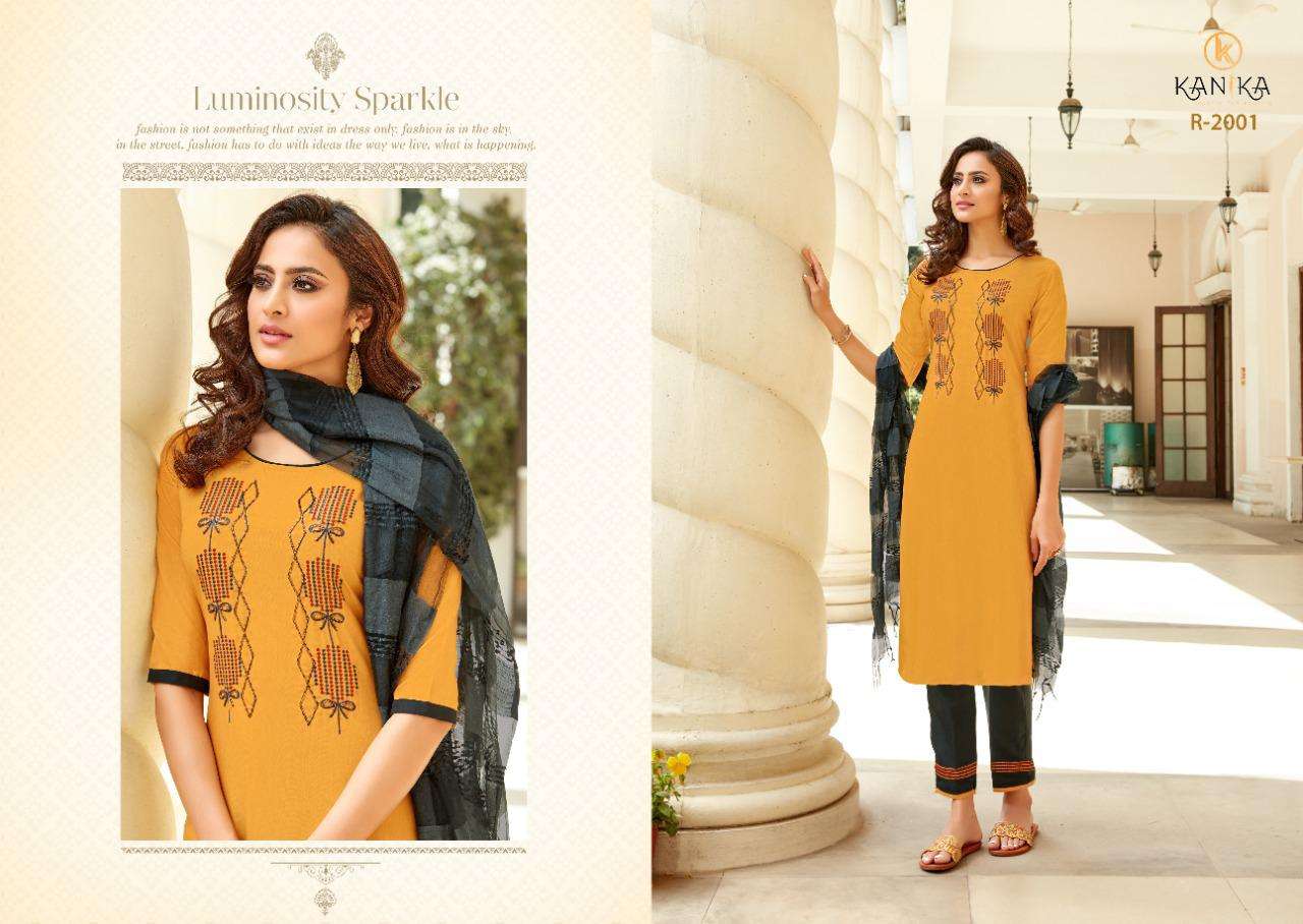 ROOHI BY KANIKA 2001 TO 2006 SERIES BEAUTIFUL SUITS COLORFUL STYLISH FANCY CASUAL WEAR & ETHNIC WEAR SLUB EMBROIDERED DRESSES AT WHOLESALE PRICE