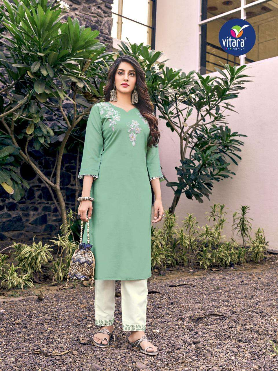ARDAS BY VITARA 5001 TO 5004 SERIES DESIGNER STYLISH FANCY COLORFUL BEAUTIFUL PARTY WEAR & ETHNIC WEAR COLLECTION MAGIC SLUB EMBROIDERY KURTIS WITH BOTTOM AT WHOLESALE PRICE