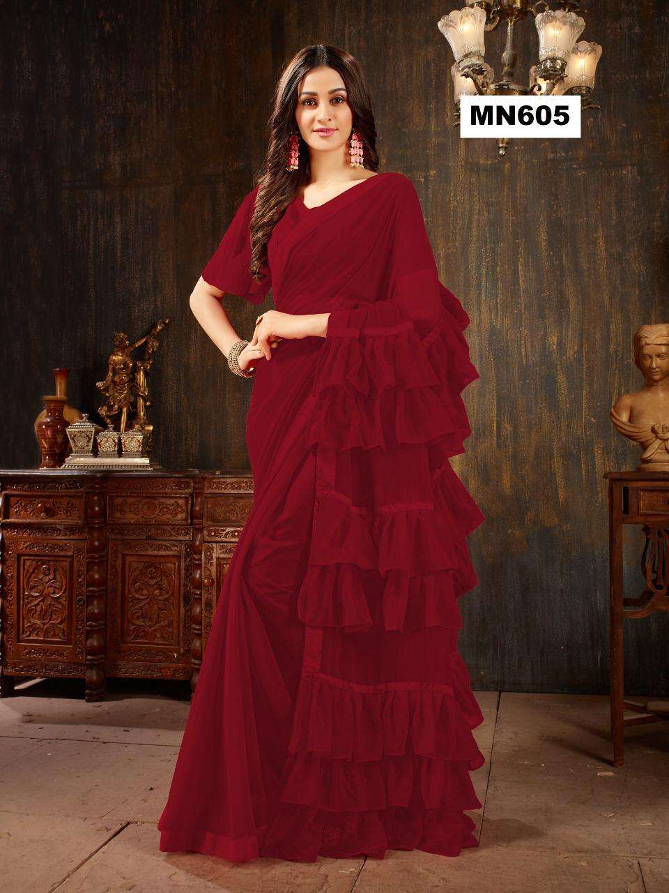 MANOHARI 601 SERIES BY MANOHARI INDIAN TRADITIONAL WEAR COLLECTION BEAUTIFUL STYLISH FANCY COLORFUL PARTY WEAR & OCCASIONAL WEAR GEORGETTE SAREES AT WHOLESALE PRICE
