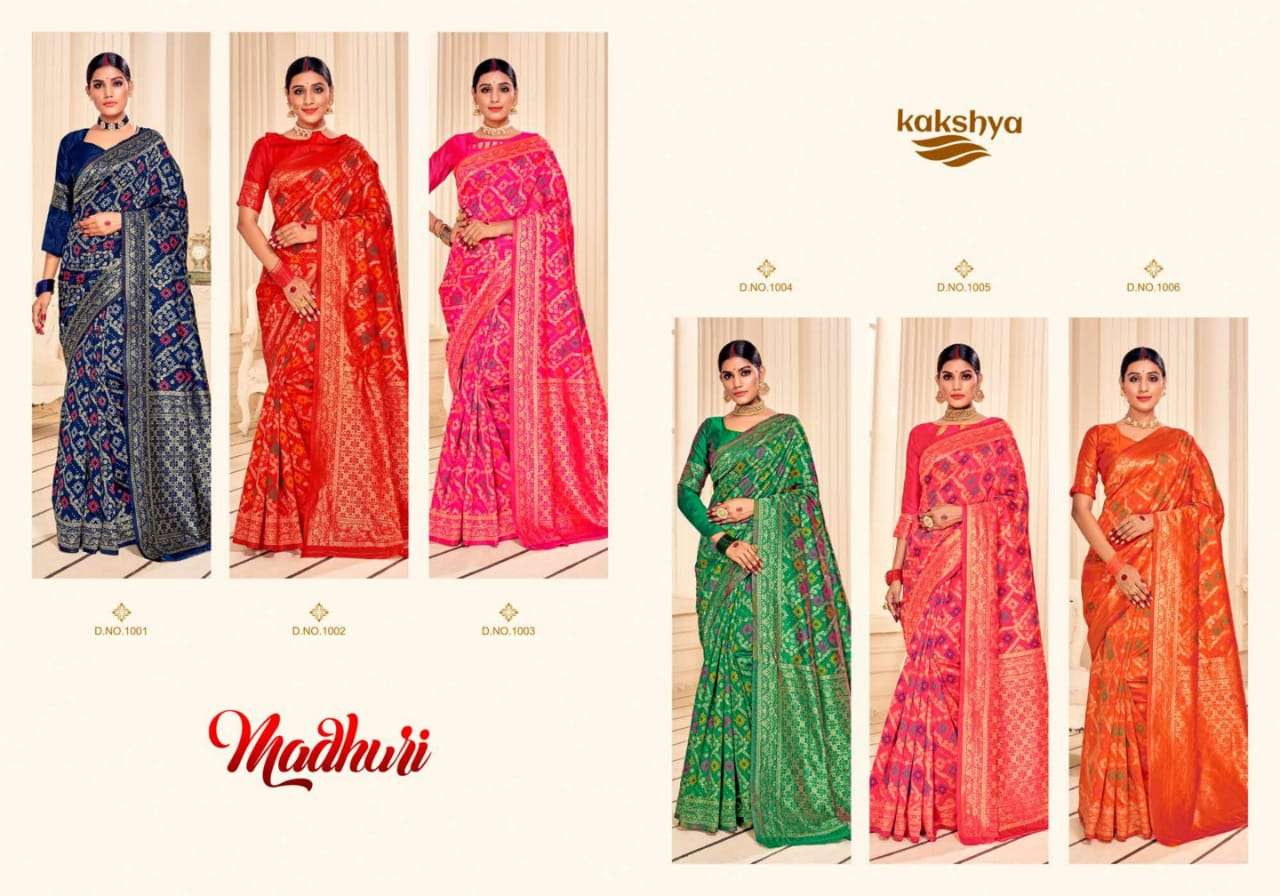 MADHURI BY KAKSHYA 1001 TO 1006 SERIES INDIAN TRADITIONAL WEAR COLLECTION BEAUTIFUL STYLISH FANCY COLORFUL PARTY WEAR & OCCASIONAL WEAR SOFT COTTON SAREES AT WHOLESALE PRICE