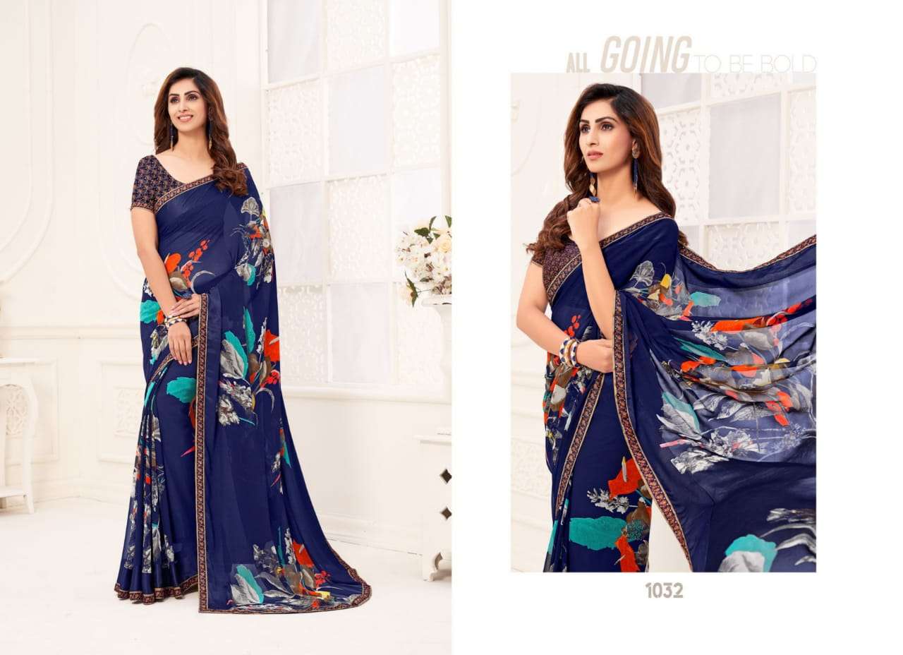 APSARA VOL-4 BY ALVEERA 1029 TO 1036 SERIES INDIAN TRADITIONAL WEAR COLLECTION BEAUTIFUL STYLISH FANCY COLORFUL PARTY WEAR & OCCASIONAL WEAR GEORGETTE PRINT SAREES AT WHOLESALE PRICE