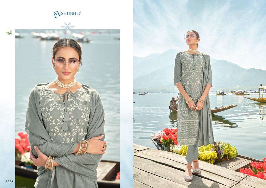 LUCKNOWI BY SHUBH NX 1001 TO 1006 SERIES BEAUTIFUL STYLISH SUITS FANCY COLORFUL CASUAL WEAR & ETHNIC WEAR & READY TO WEAR CHANDERI VISCOSE DRESSES AT WHOLESALE PRICE