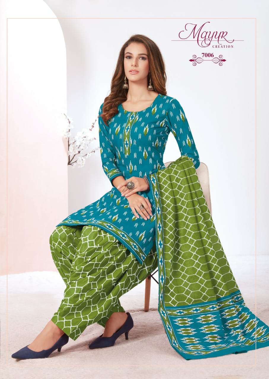 IKKAT VOL-7 BY MAYUR CREATION 7001 TO 7010 SERIES BEAUTIFUL SUITS STYLISH FANCY COLORFUL PARTY WEAR & OCCASIONAL WEAR PURE COTTON PRINT DRESSES AT WHOLESALE PRICE