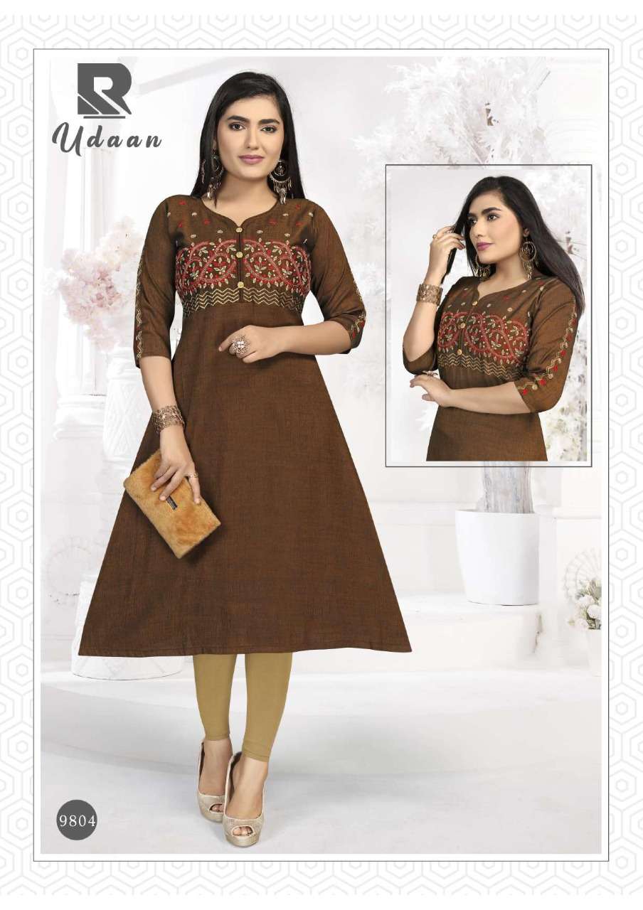UDAAN BY RAASHI 9801 TO 9808 SERIES DESIGNER STYLISH FANCY COLORFUL BEAUTIFUL PARTY WEAR & ETHNIC WEAR COLLECTION TWO TONE RAYON EMBROIDERED KURTIS AT WHOLESALE PRICE