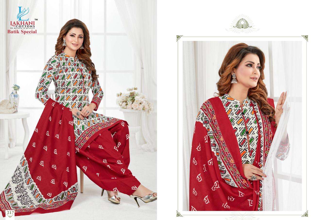 BATIK SPECIAL VOL-2 BY LAKHANI COTTON 207 TO 218 SERIES BEAUTIFUL SUITS STYLISH FANCY COLORFUL PARTY WEAR & OCCASIONAL WEAR PURE COTTON DRESSES AT WHOLESALE PRICE