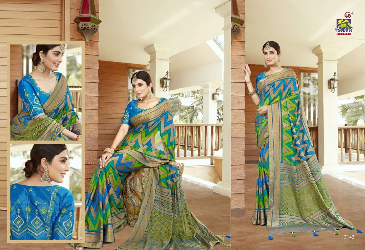 SANGINI BY VISHAL PRINTS 3132 TO 3143 SERIES INDIAN TRADITIONAL WEAR COLLECTION BEAUTIFUL STYLISH FANCY COLORFUL PARTY WEAR & OCCASIONAL WEAR FANCY SAREES AT WHOLESALE PRICE