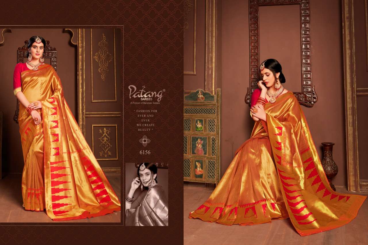 PAITHANI SILK BY PATANG SAREES 6151 TO 6158 SERIES INDIAN TRADITIONAL WEAR COLLECTION BEAUTIFUL STYLISH FANCY COLORFUL PARTY WEAR & OCCASIONAL WEAR HEAVY SILK SAREES AT WHOLESALE PRICE