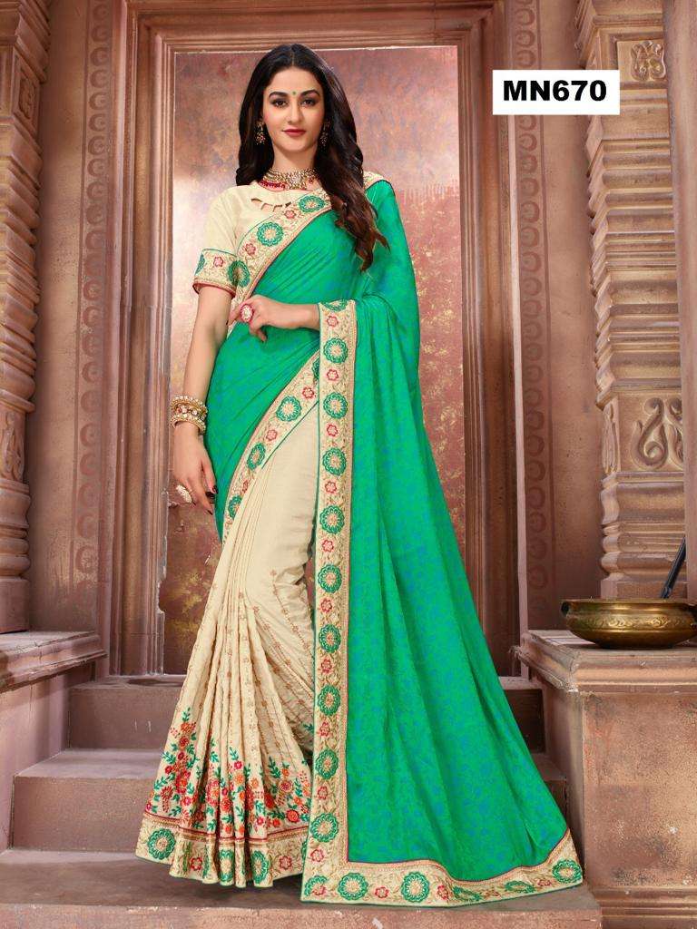 MANOHARI HIT DESIGN 670 BY MANOHARI INDIAN TRADITIONAL WEAR COLLECTION BEAUTIFUL STYLISH FANCY COLORFUL PARTY WEAR & OCCASIONAL WEAR ART SILK SAREES AT WHOLESALE PRICE