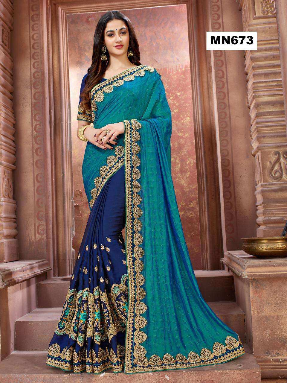 MANOHARI HIT DESIGN 673 BY MANOHARI INDIAN TRADITIONAL WEAR COLLECTION BEAUTIFUL STYLISH FANCY COLORFUL PARTY WEAR & OCCASIONAL WEAR ART SILK SAREES AT WHOLESALE PRICE