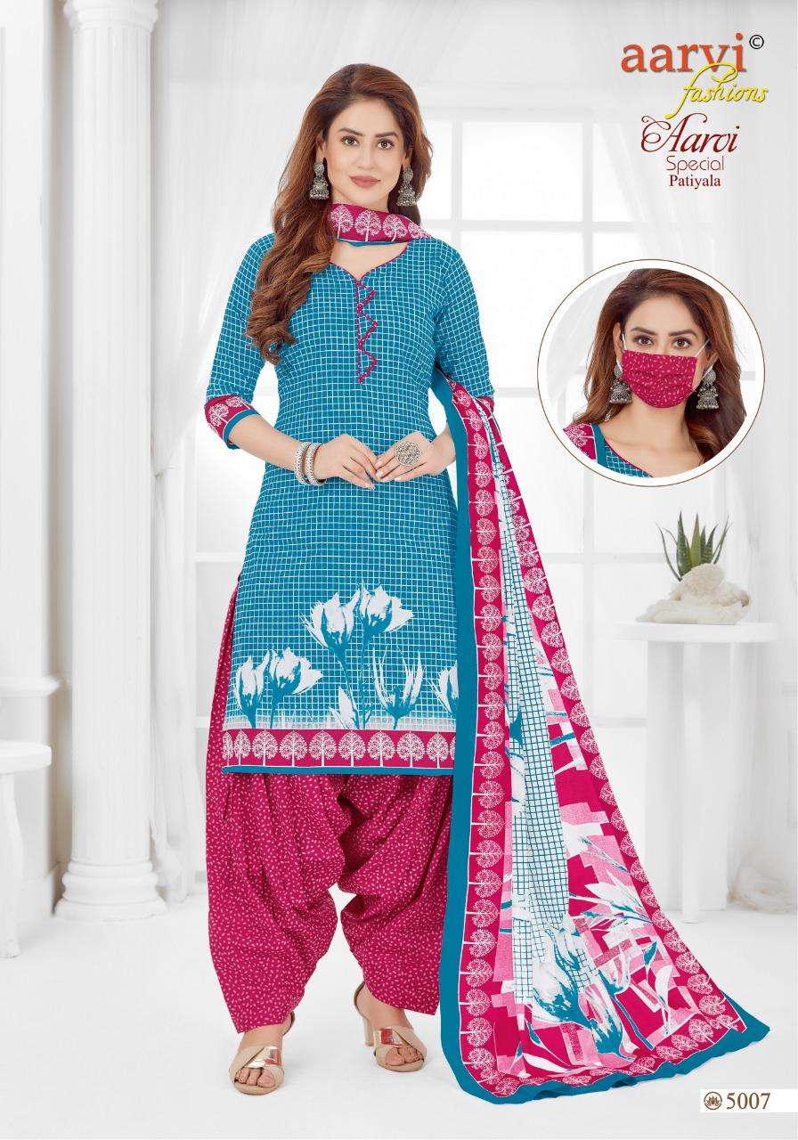 SPECIAL PATIYALA VOL-15 BY AARVI FASHION 5001 TO 5012 SERIES BEAUTIFUL PATIYALA SUITS COLORFUL STYLISH FANCY CASUAL WEAR & ETHNIC WEAR PURE COTTON DRESSES AT WHOLESALE PRICE