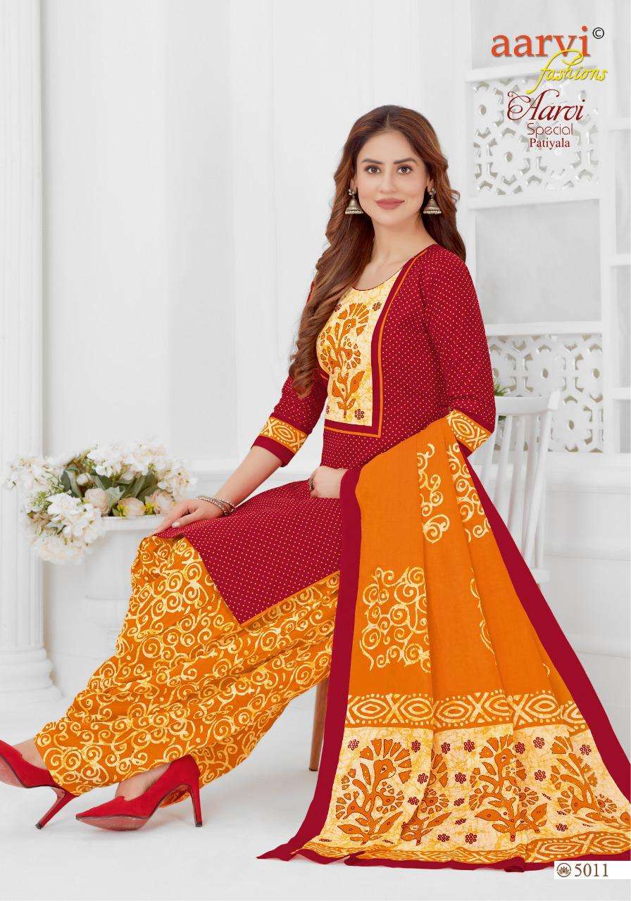 SPECIAL PATIYALA VOL-15 BY AARVI FASHION 5001 TO 5012 SERIES BEAUTIFUL PATIYALA SUITS COLORFUL STYLISH FANCY CASUAL WEAR & ETHNIC WEAR PURE COTTON DRESSES AT WHOLESALE PRICE