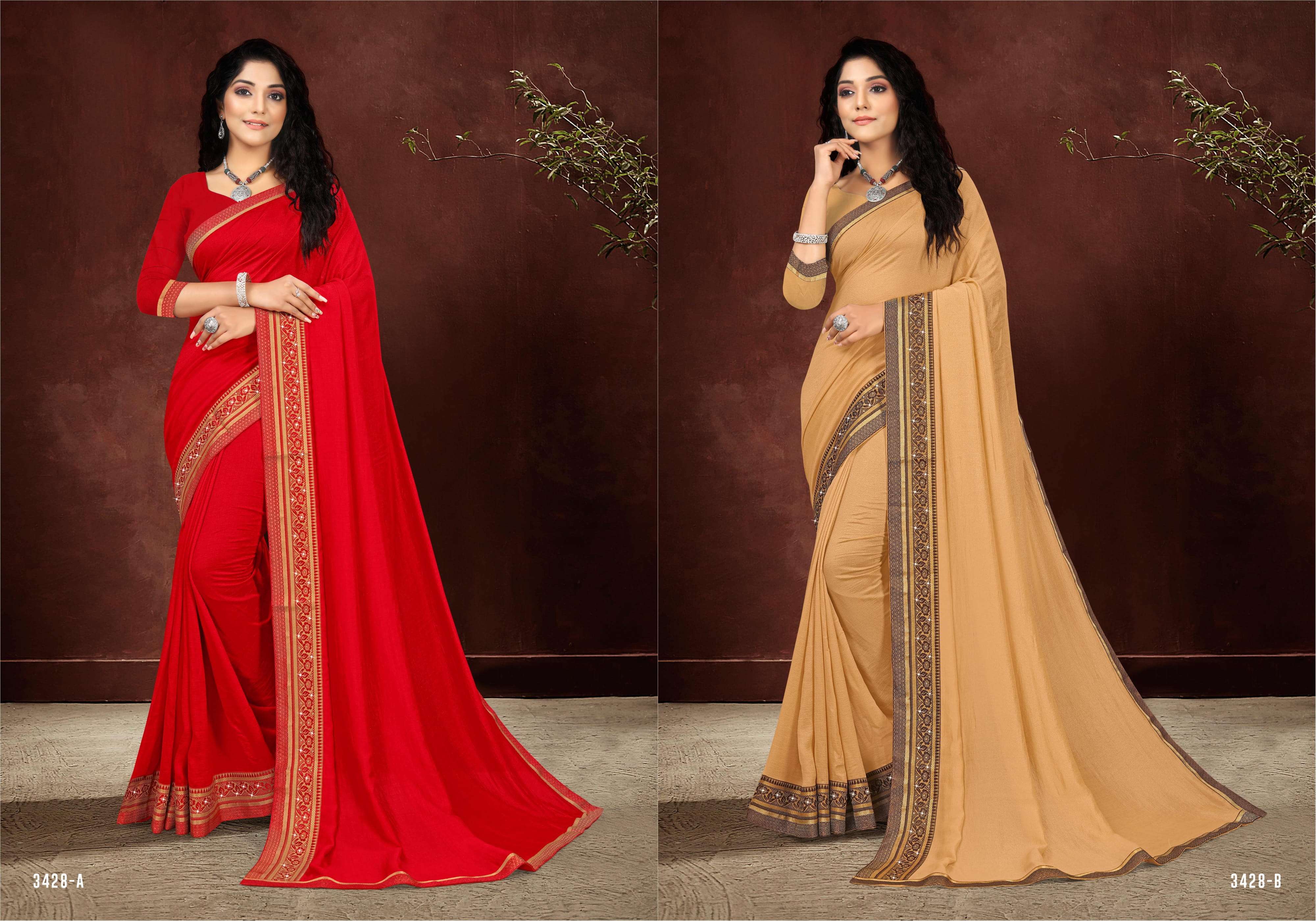 KAJU KATLI VOL-10 BY INDIAN WOMEN 3428-A TO 3428-H SERIES INDIAN TRADITIONAL WEAR COLLECTION BEAUTIFUL STYLISH FANCY COLORFUL PARTY WEAR & OCCASIONAL WEAR VICHITRA SILK SAREES AT WHOLESALE PRICE