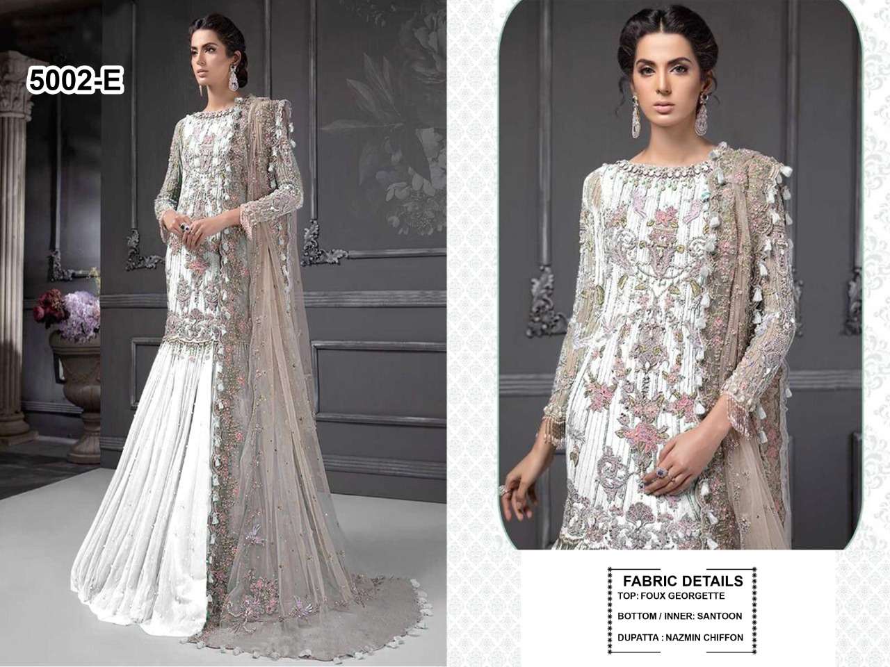 KHATUN FAB 5002 COLOURS BY KHATUN FAB DESIGNER FESTIVE PAKISTANI SUITS COLLECTION BEAUTIFUL STYLISH FANCY COLORFUL PARTY WEAR & OCCASIONAL WEAR BUTTERFLY NET EMBROIDERED DRESSES AT WHOLESALE PRICE