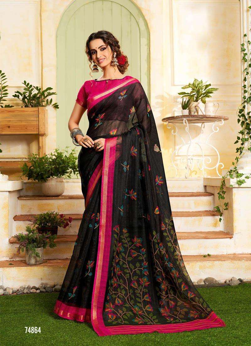 SARLA COTTON BY LIFESTYLE 74861 TO 74872 SERIES INDIAN TRADITIONAL WEAR COLLECTION BEAUTIFUL STYLISH FANCY COLORFUL PARTY WEAR & OCCASIONAL WEAR COTTON JARI SAREES AT WHOLESALE PRICE