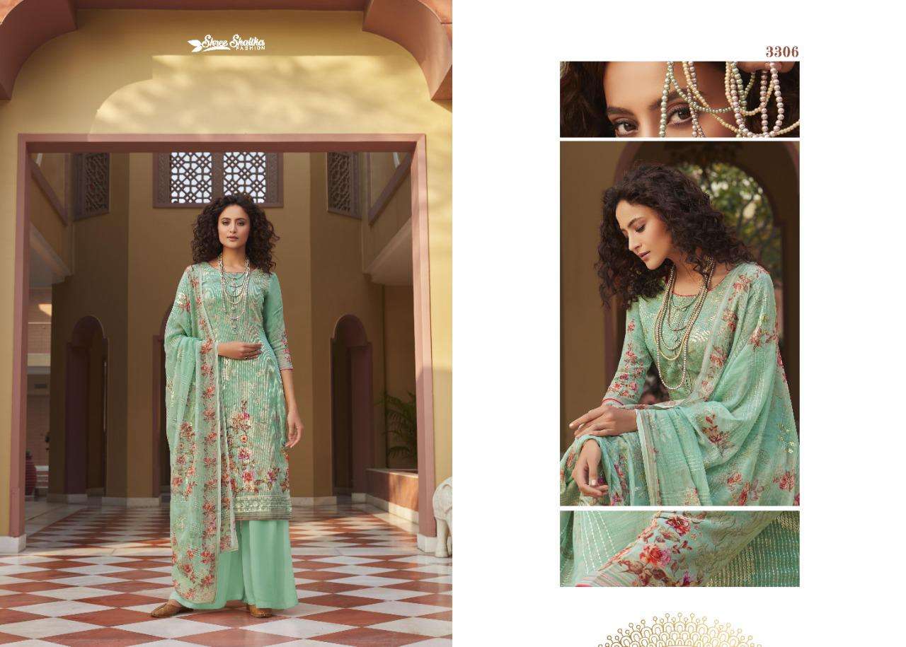 SHALIKA 3300 SERIES BY SHALIKA FASHION 3301 TO 3308 SERIES BEAUTIFUL SUITS STYLISH FANCY COLORFUL PARTY WEAR & OCCASIONAL WEAR FANCY DRESSES AT WHOLESALE PRICE