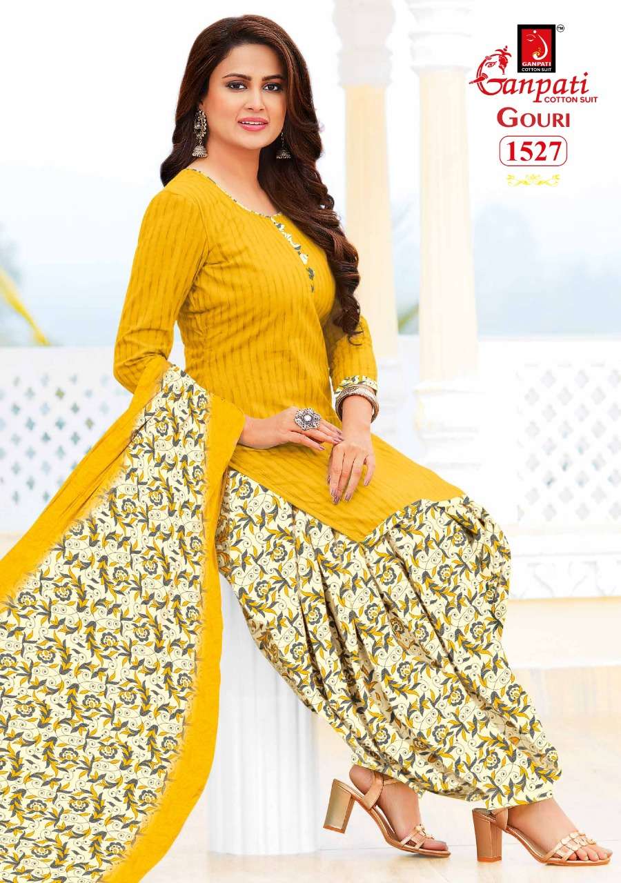 GOURI BY GANPATI COTTON SUITS BEAUTIFUL SUITS COLORFUL STYLISH FANCY CASUAL WEAR & ETHNIC WEAR PURE COTTON PRINT DRESSES AT WHOLESALE PRICE