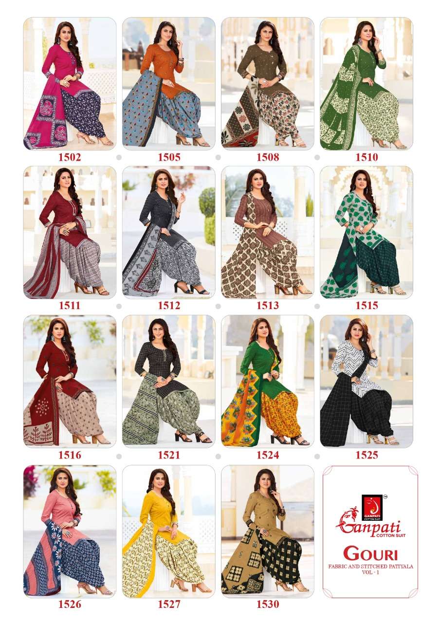 GOURI BY GANPATI COTTON SUITS BEAUTIFUL SUITS COLORFUL STYLISH FANCY CASUAL WEAR & ETHNIC WEAR PURE COTTON PRINT DRESSES AT WHOLESALE PRICE
