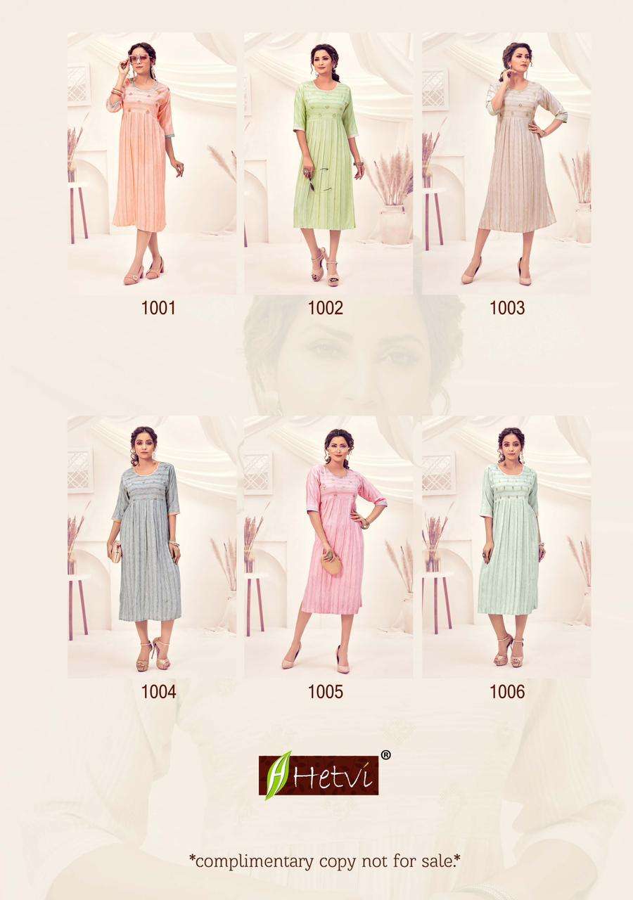 SILENT BY HETVI 1001 TO 1006 SERIES DESIGNER STYLISH FANCY COLORFUL BEAUTIFUL PARTY WEAR & ETHNIC WEAR COLLECTION RAYON KURTIS AT WHOLESALE PRICE