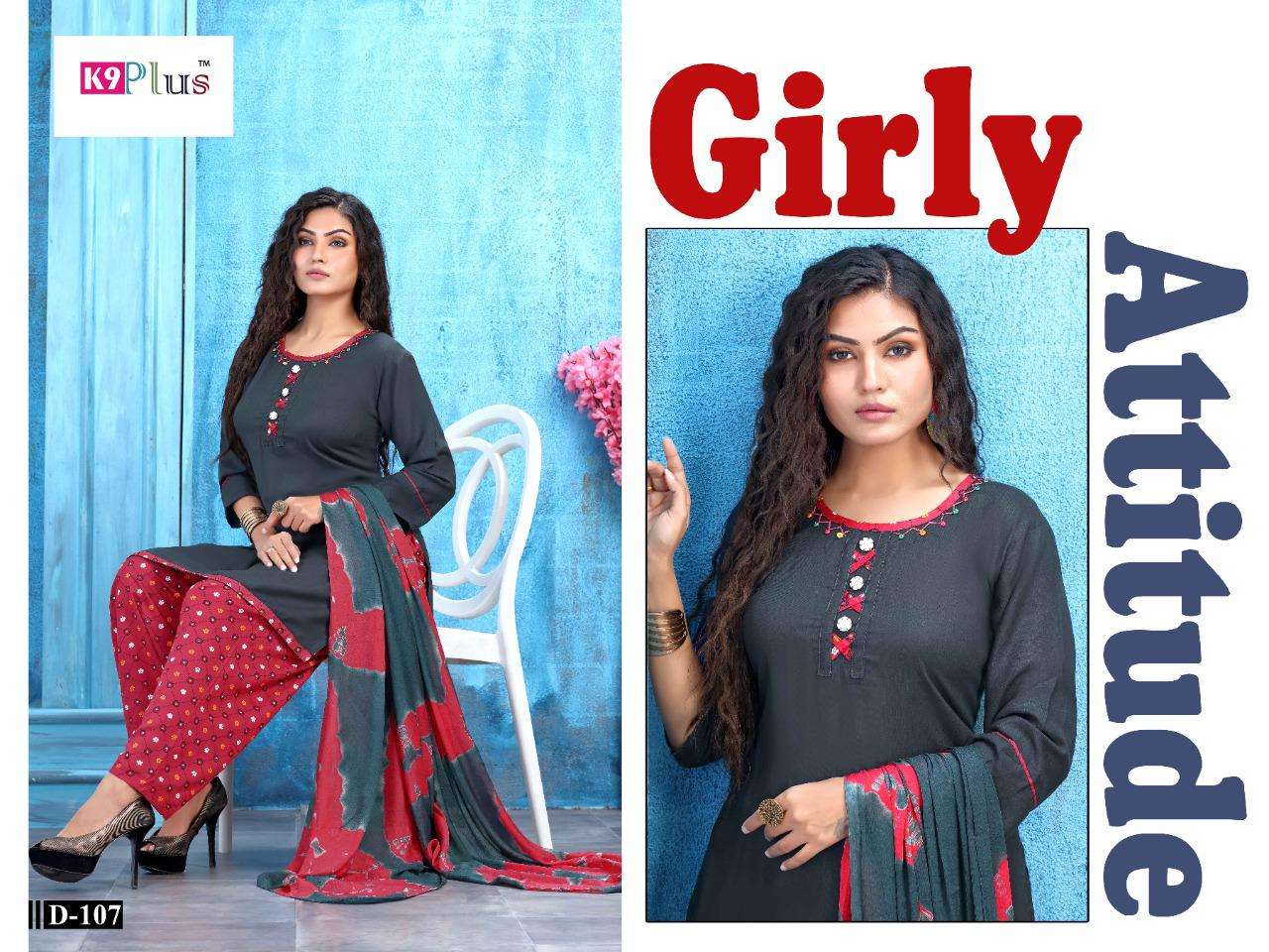 PRATIGAYA VOL-10 BY K9 PLUS 101 TO 108 SERIES BEAUTIFUL STYLISH PATIYALA SUITS FANCY COLORFUL CASUAL WEAR & ETHNIC WEAR & READY TO WEAR RAYON PLAIN SILAI WORK DRESSES AT WHOLESALE PRICE