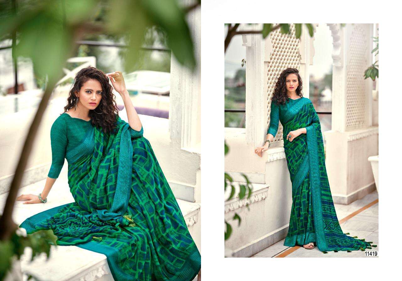 JODHA VOL-8 BY 5D DESIGNER 11411 TO 11420 SERIES INDIAN TRADITIONAL WEAR COLLECTION BEAUTIFUL STYLISH FANCY COLORFUL PARTY WEAR & OCCASIONAL WEAR PURE GEORGETTE SAREES AT WHOLESALE PRICE