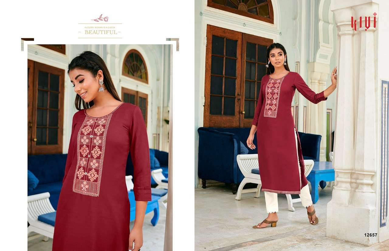 KIVI 12652 SERIES BY KIVI 12652 TO 12661 SERIES DESIGNER STYLISH FANCY COLORFUL BEAUTIFUL PARTY WEAR & ETHNIC WEAR COLLECTION FANCY LINING WITH WORK KURTIS AT WHOLESALE PRICE