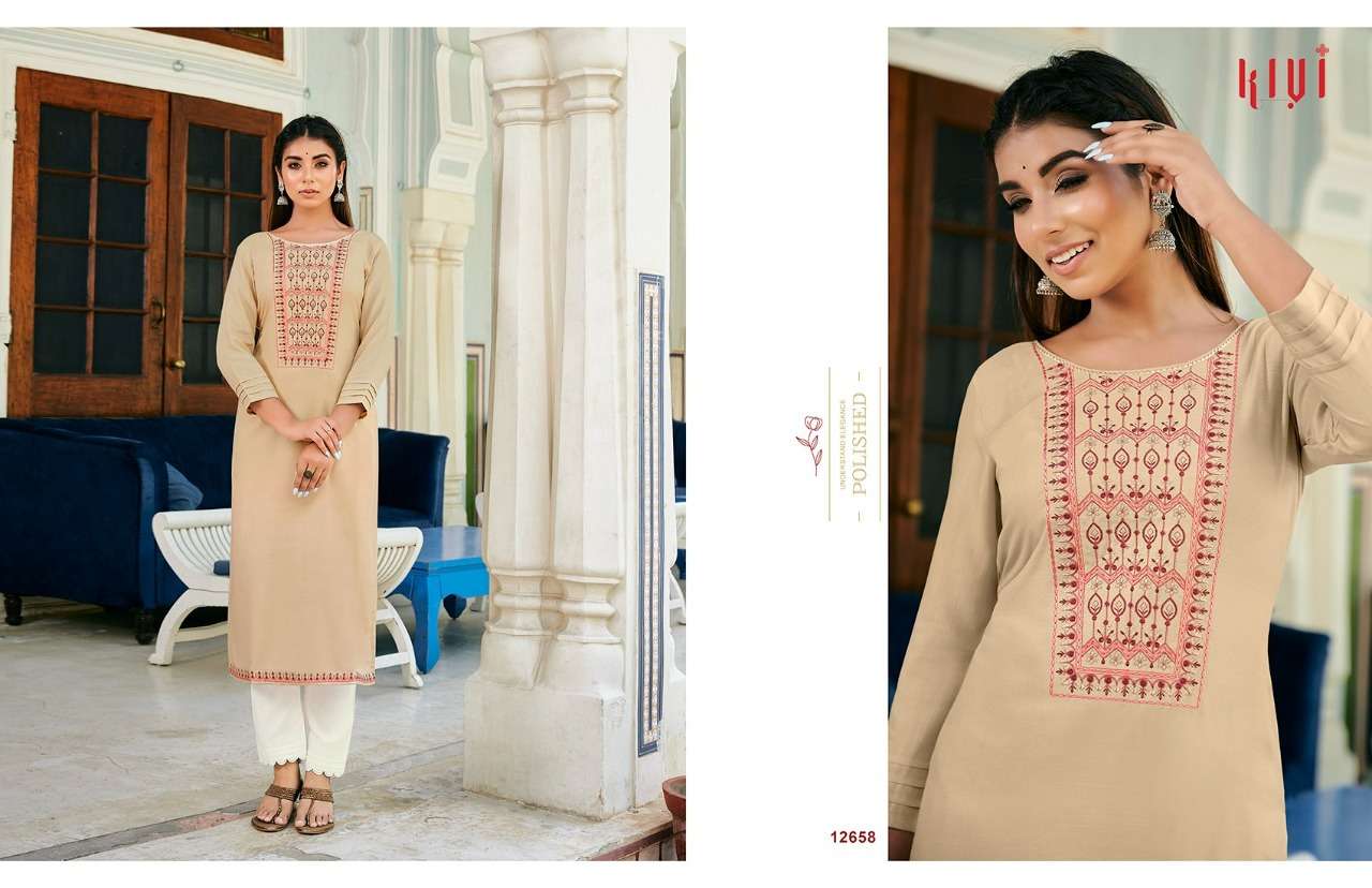 KIVI 12652 SERIES BY KIVI 12652 TO 12661 SERIES DESIGNER STYLISH FANCY COLORFUL BEAUTIFUL PARTY WEAR & ETHNIC WEAR COLLECTION FANCY LINING WITH WORK KURTIS AT WHOLESALE PRICE